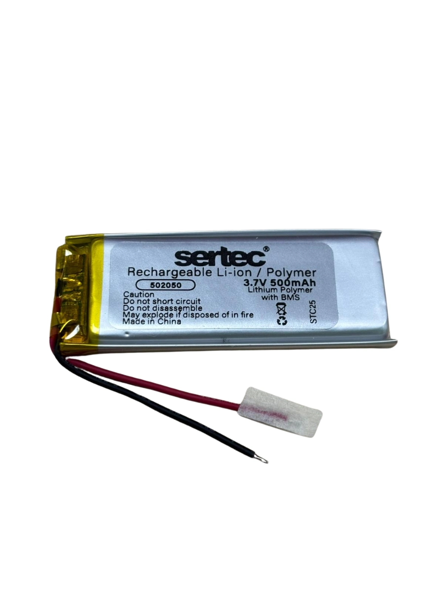 Sertec 502050 3.7V 500 Mah Li-Polymer Pil (Devreli/1.5A)