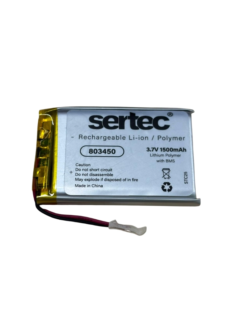 Sertec 803450 3.7V 1500Mah Li-Polymer Pil (Devreli/1.5A)