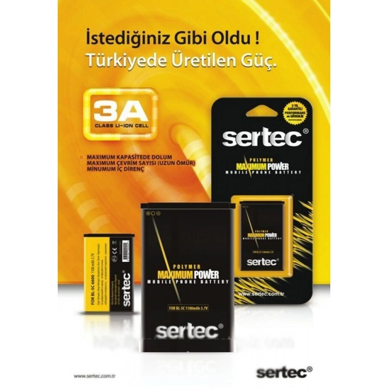 Sertec - Nokia  / Bl-5Ct / 5221 Uyumlu Batarya