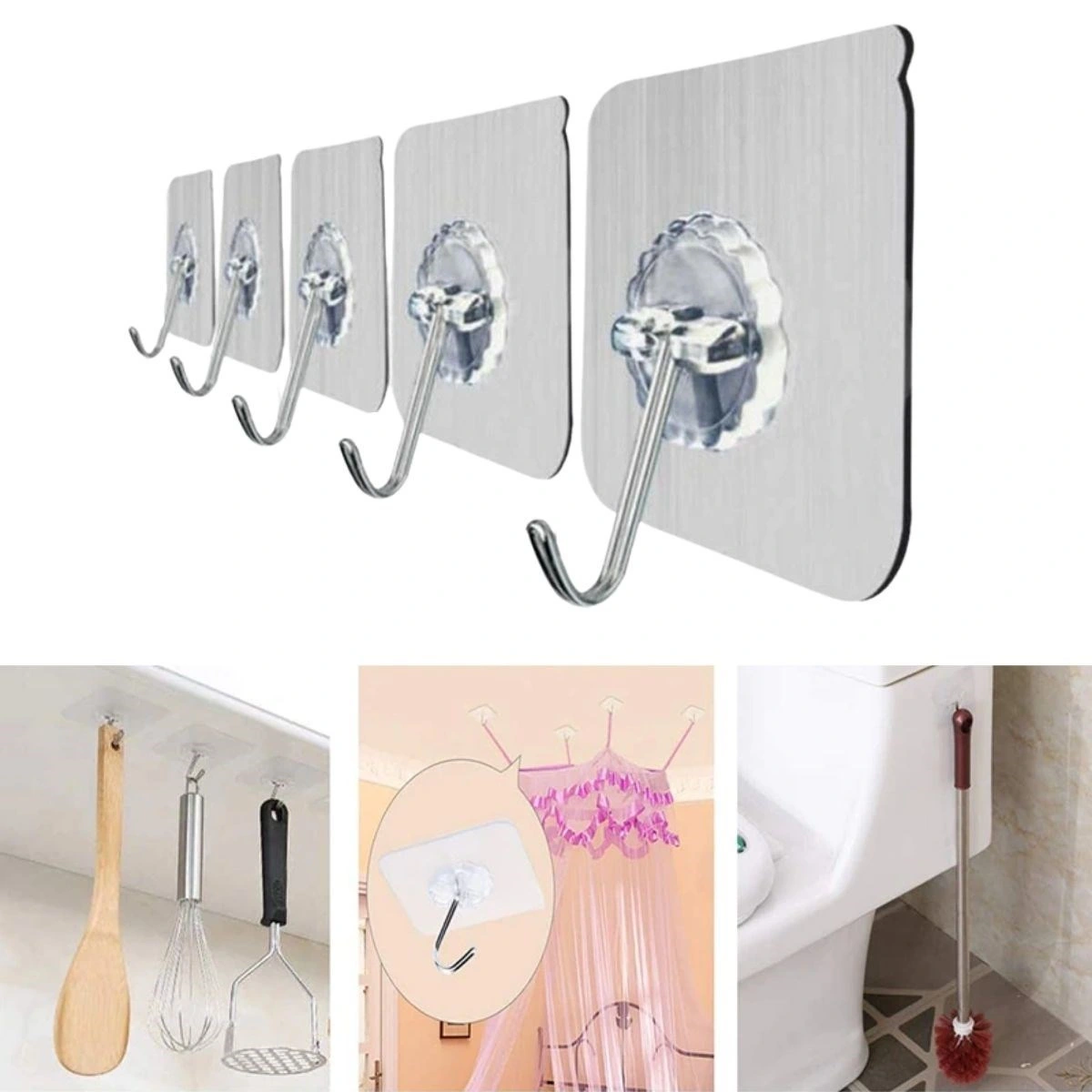 Ultra Güçlü Yapışkanlı 10Lu Şeffaf Askı