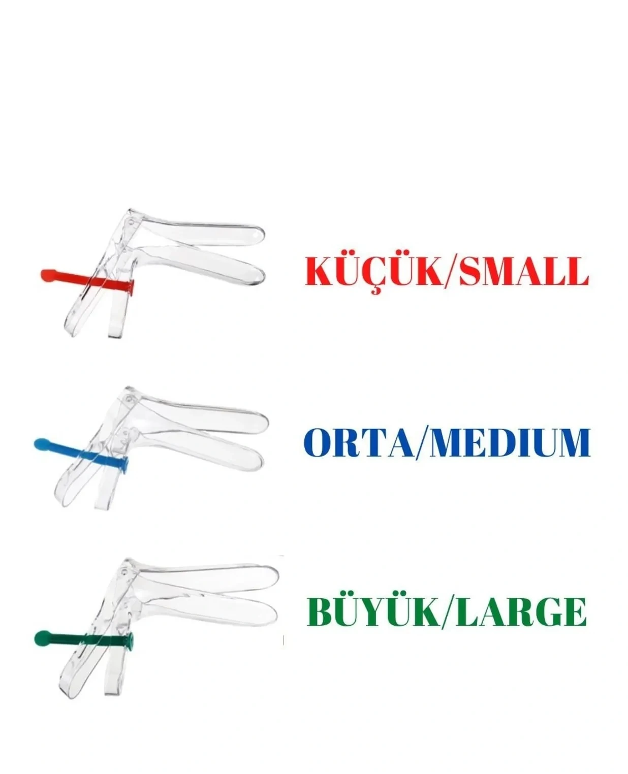 Vaginal Speculum S/M/L - Vajinal Spekülüm 3Lü Paket