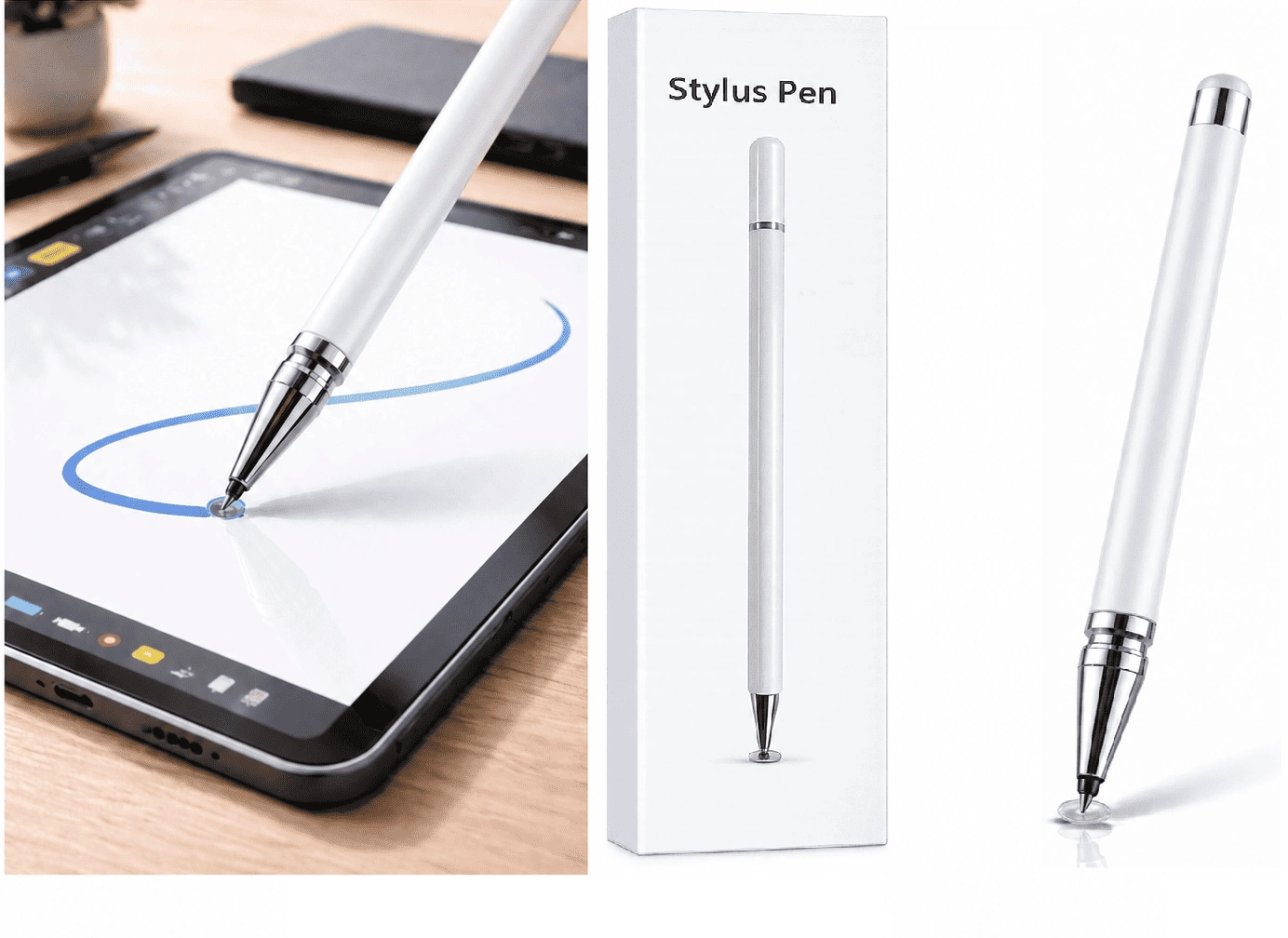 Xiaomi Redmi Note 8 Pro Uyumlu Dokunmatik Stylus Kalem Disk Uçlu Hassas Beyaz Tablet Telefon ...
