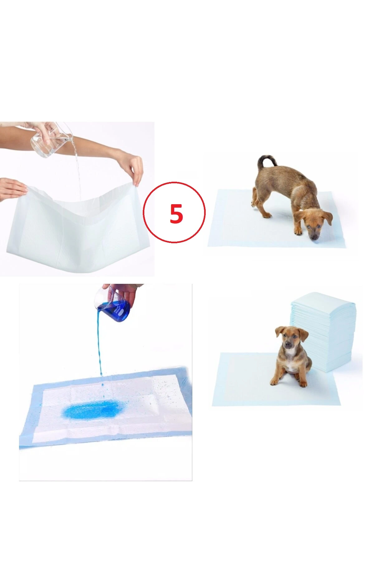 Yıkanabilir Köpek Çiş Pedi - 90 X 60 Cm 5Li Paket