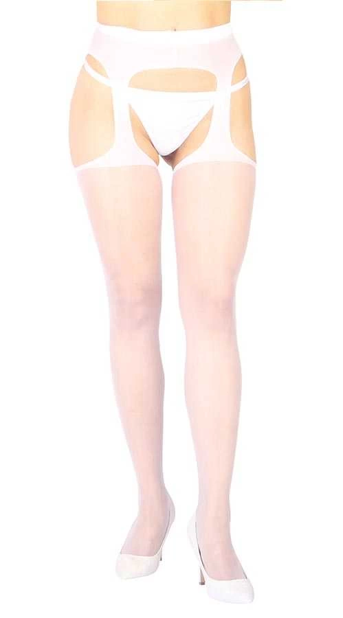 Leyna Beyaz Özel Bölgesi̇ Açık Fantazi̇ Külotlu Çorap Tm1054