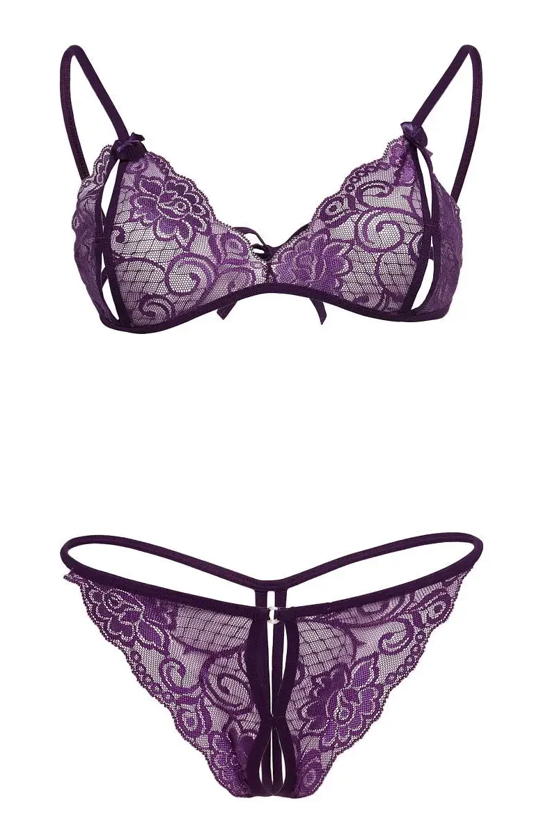Leyna Mor Dantelli̇ Sütyen Ve Gstri̇ng Takımı Tm2087