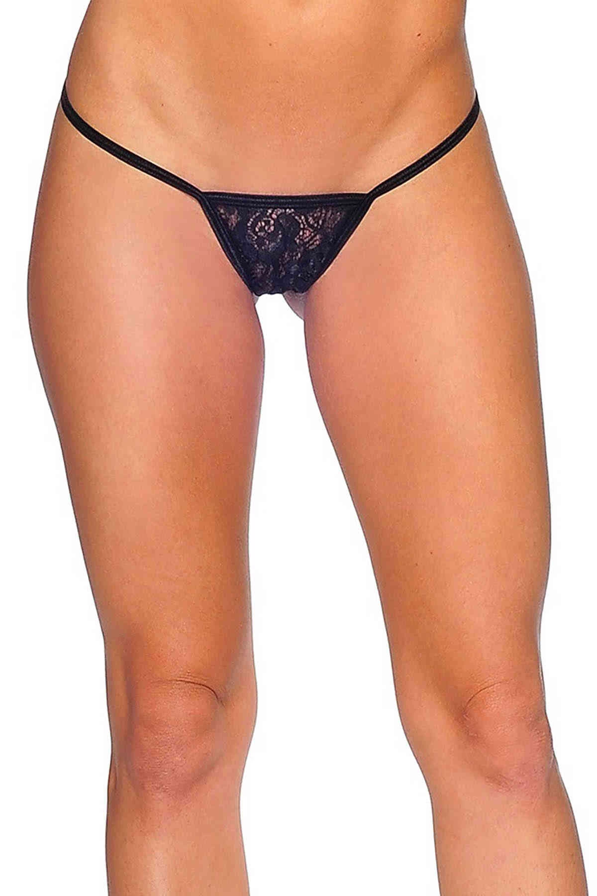 Leyna Si̇yah Dantelli̇ Tanga Tm1164