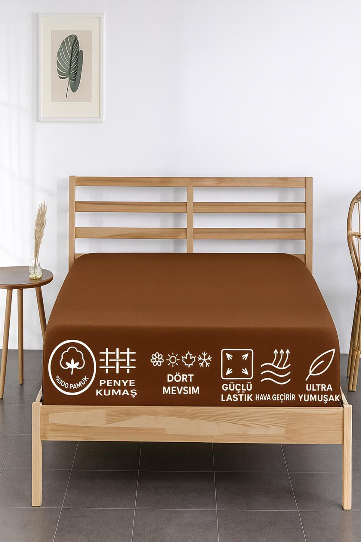 %100 Pamuk Penye Çarşaf-Lasti̇kli̇