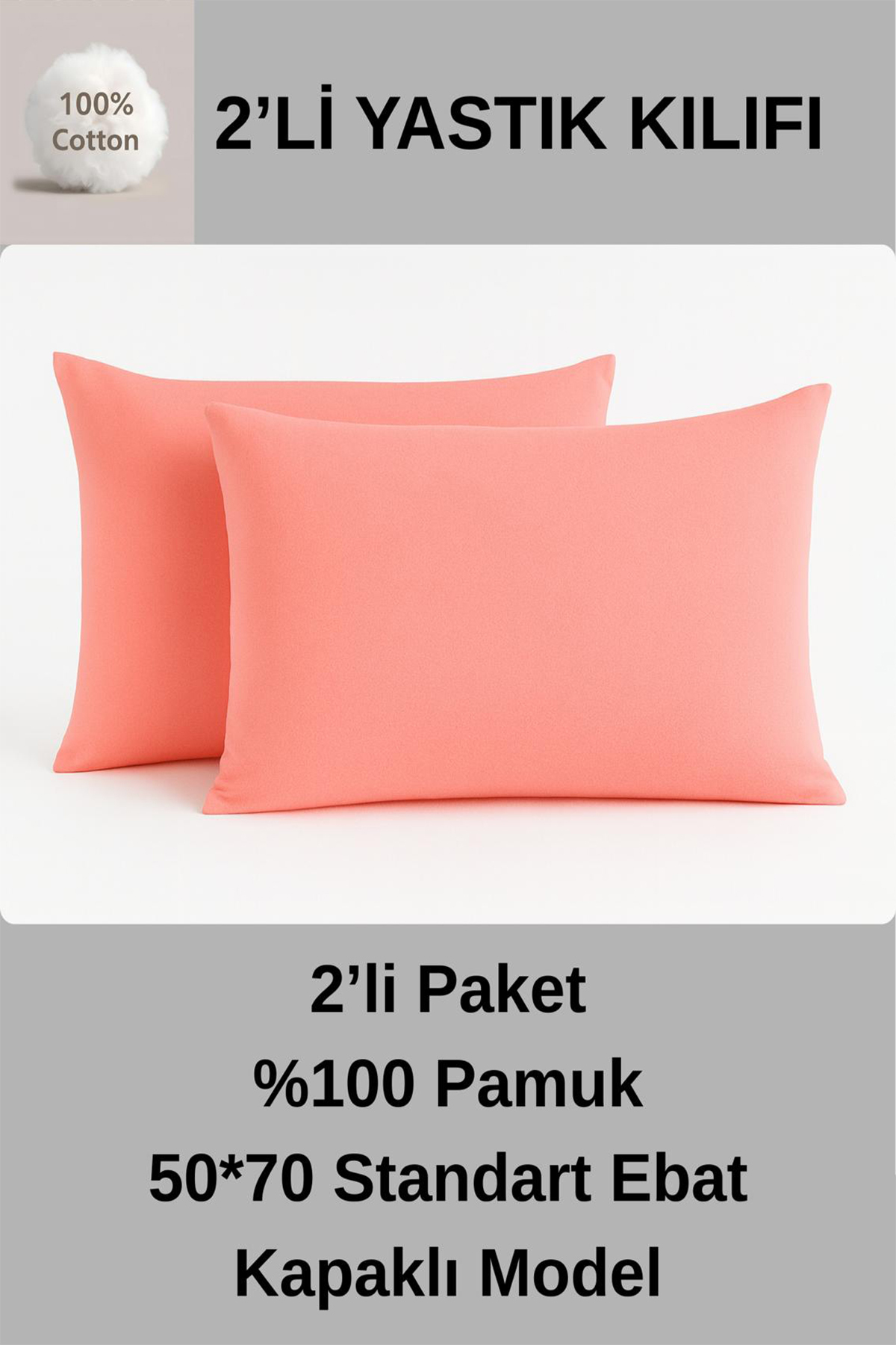 %100 Pamuk Yastık Kılıfı 50*70 Yastık Kılıfı