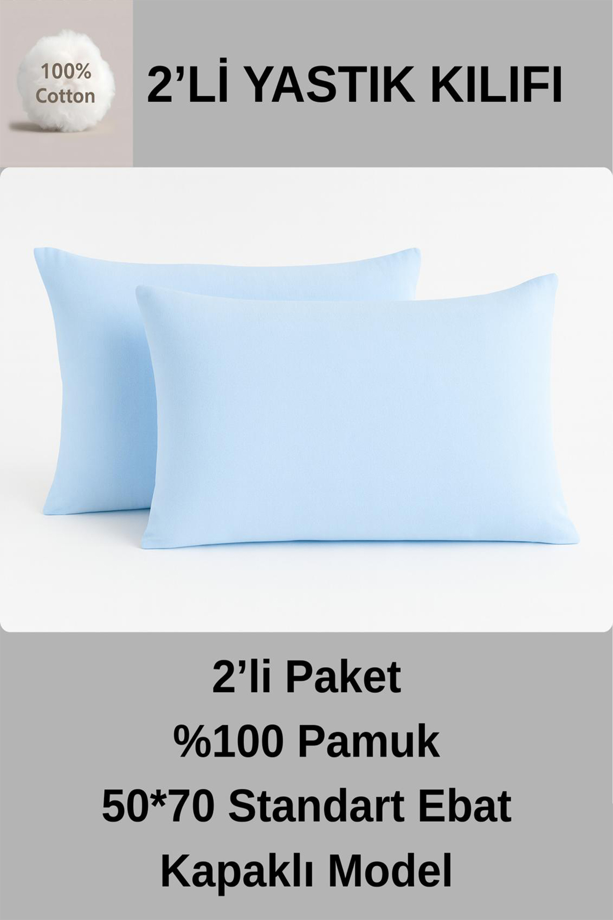 %100 Pamuk Yastık Kılıfı 50*70 Yastık Kılıfı