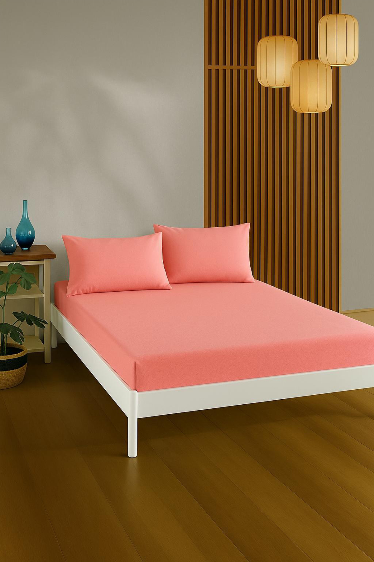 %100 Pamuklu Çi̇ft Ki̇şi̇li̇k Çarşaf Takımı-Lasti̇kli̇