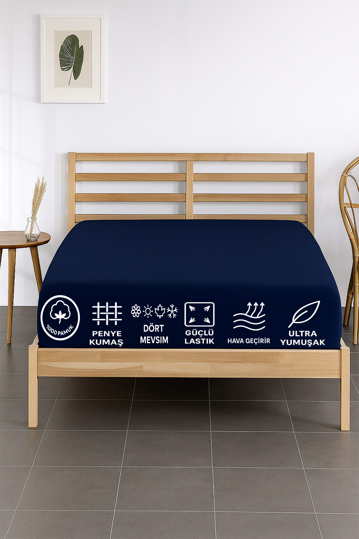 %100 Pamuklu Tek Ki̇şi̇li̇k Premi̇um Penye Çarşaf-Lasti̇kli̇