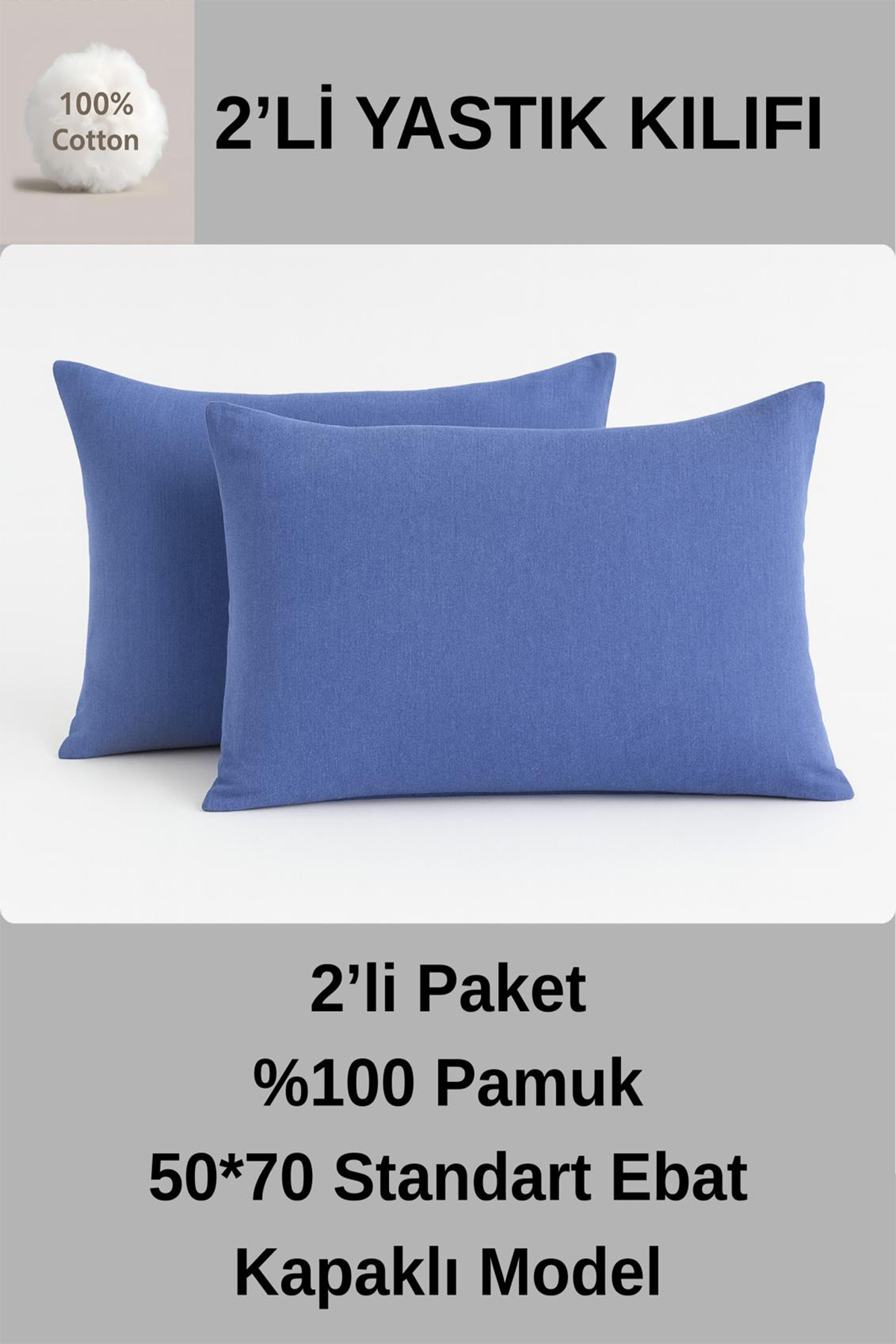 %100 Pamuklu Yastık Kılıfı 50*70 Yastık Kılıfı