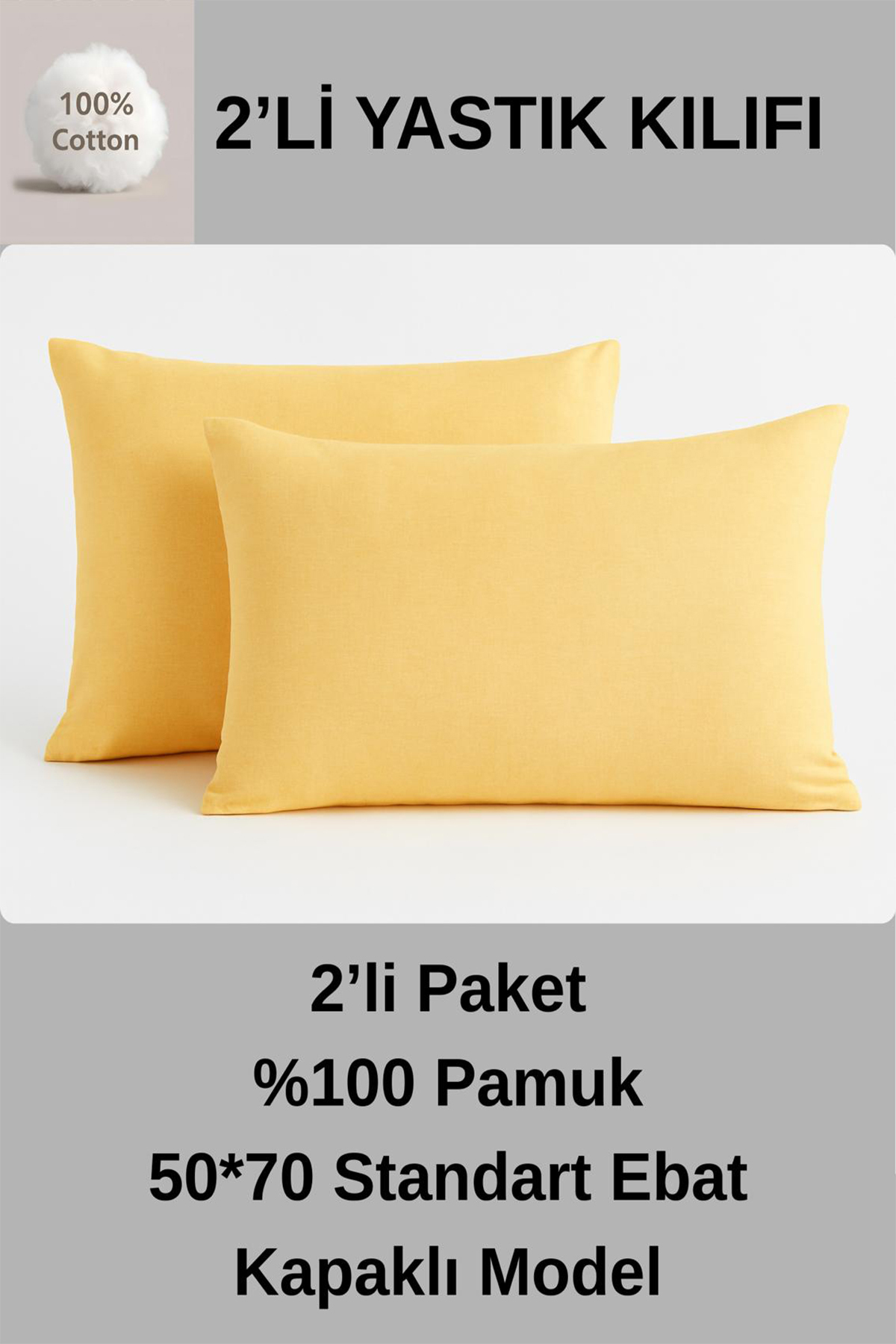 %100 Pamuklu Yastık Kılıfı 50*70 Yastık Kılıfı