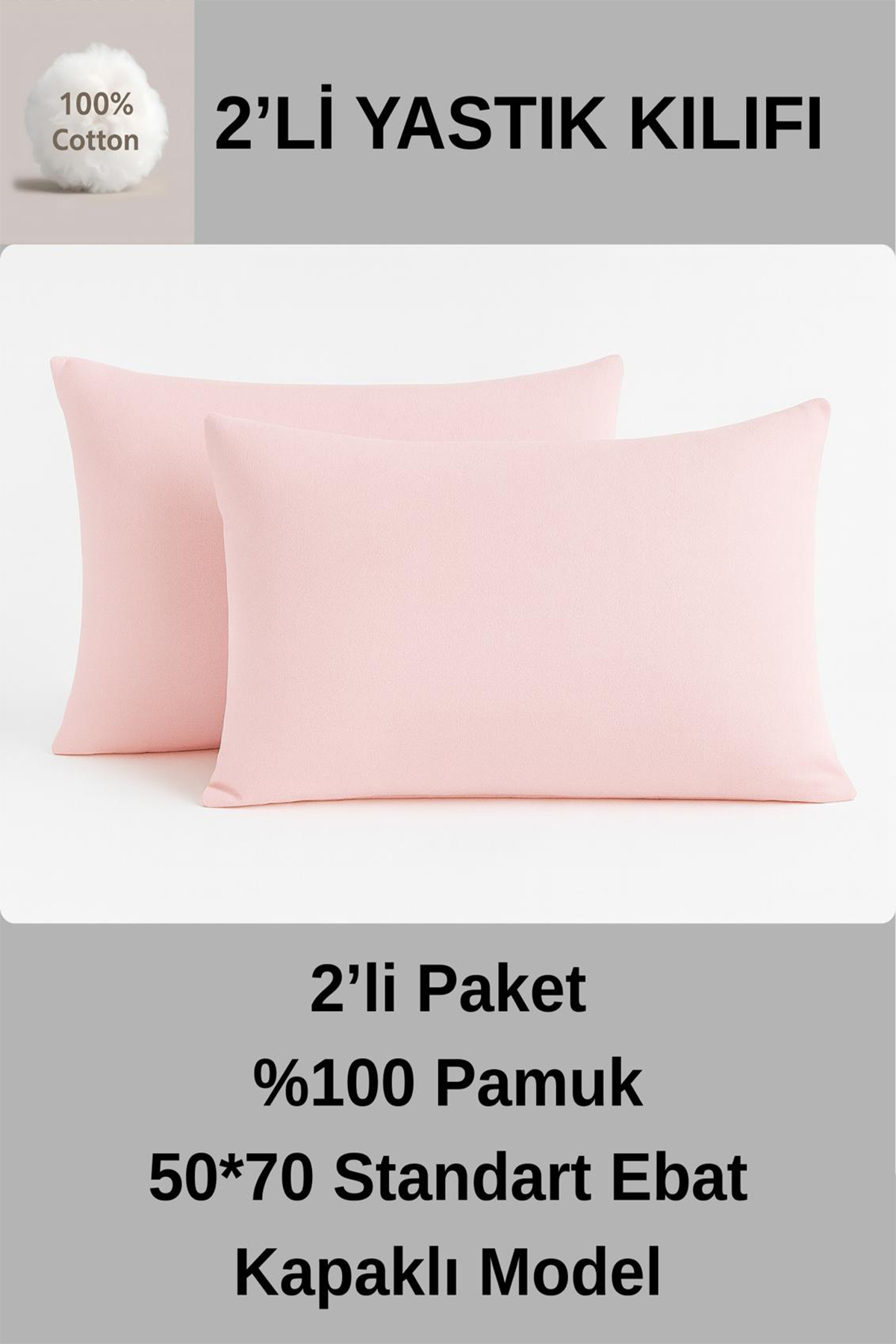%100 Pamuklu Yastık Kılıfı 50*70 Yastık Kılıfı