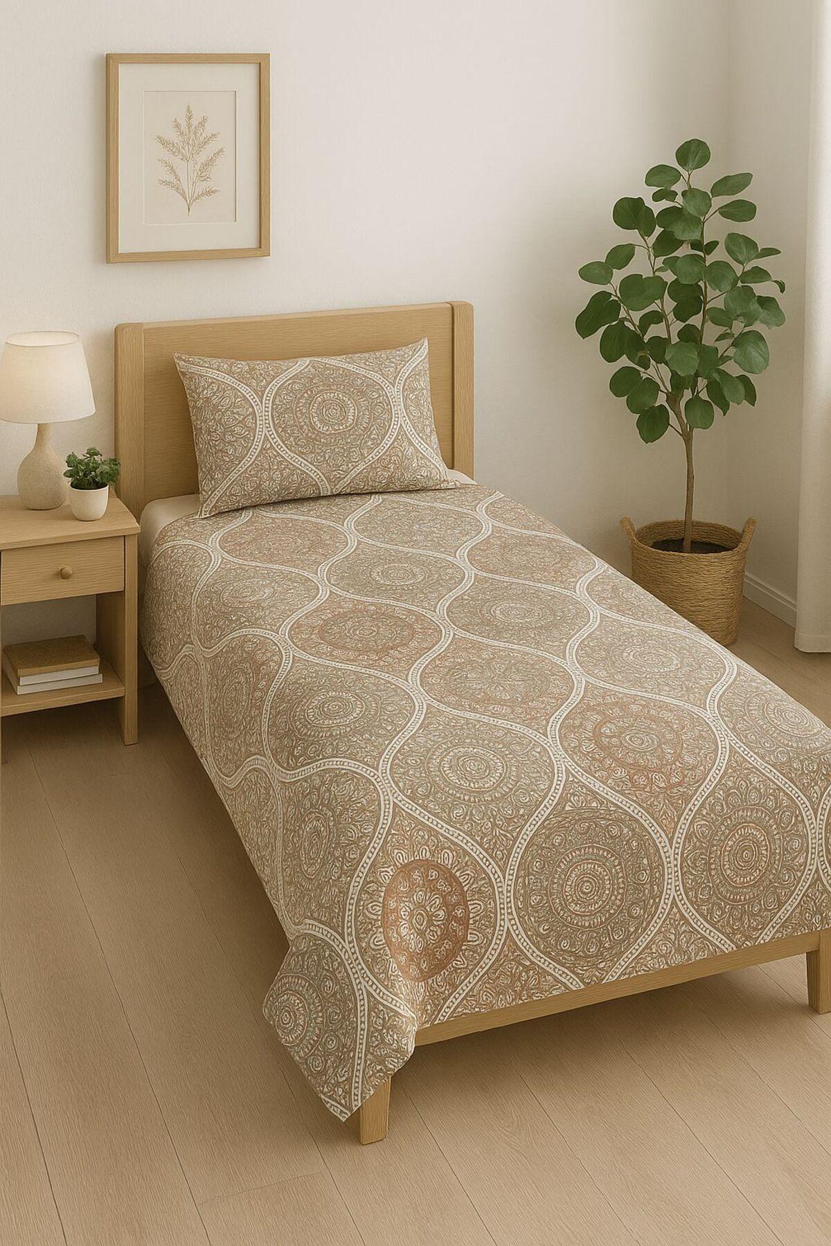 %100Pamuk Tek Ki̇şi̇li̇k Pi̇ke Seti̇ Kapıtone Elyaf Dolgulu