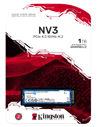 1Tb Kıngston Nv3 Snv3S/1000G 6000/4000Mb/S M.2 Nvme Pcıe 4.0