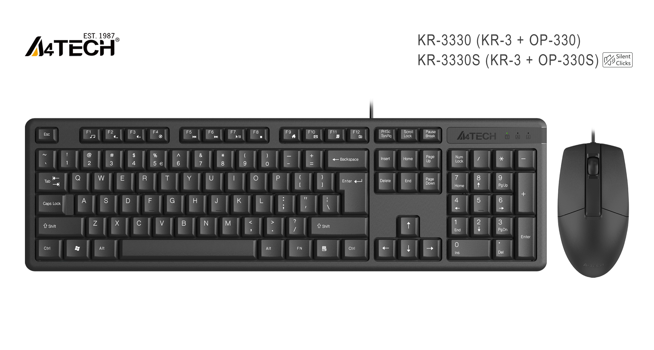 A4 Tech Kr-3330 Q Fn Multımedya Usb Si̇yah Set