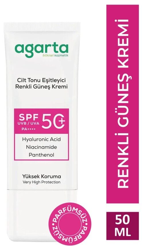Agarta Doğal Güneş Kremi̇ Ci̇lt Tonu Eşi̇tleyi̇ci̇ Renkli̇ 50 Spf 50 Ml
