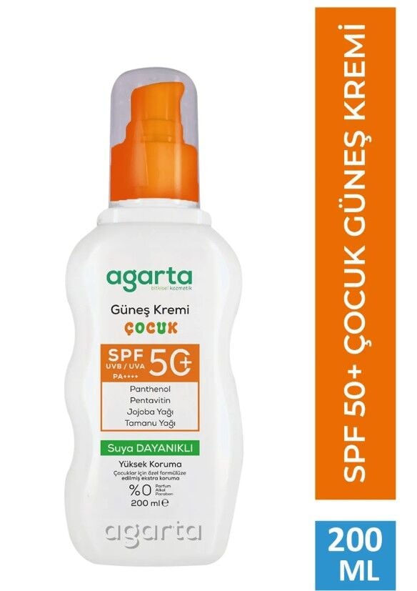 Agarta Doğal Güneş Kremi̇ Çocuk 50 Spf 200 Ml