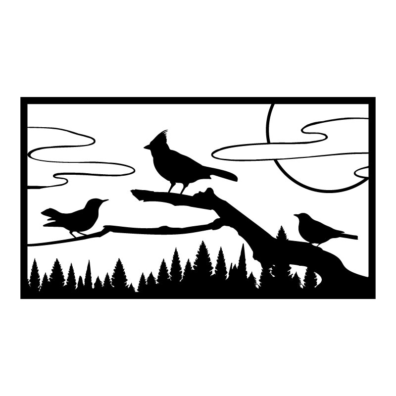 Ahşap İşleme Duvar Süsü- Kuş  - 21 Cm X 12 Cm