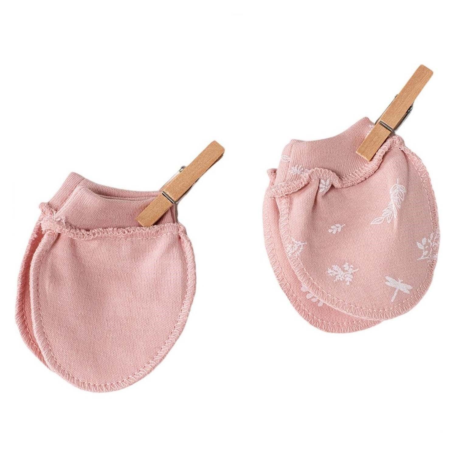 Andywawa Ac23070 Floral 100% Organi̇c Cotton Prematüre Eldi̇ven Pi̇nk