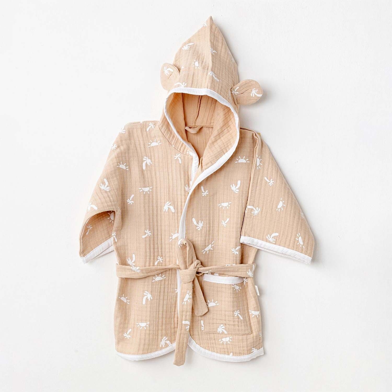 Andywawa Ac24611 Bathrobe Smi̇l All Day Bebek Bornoz Bei̇ge