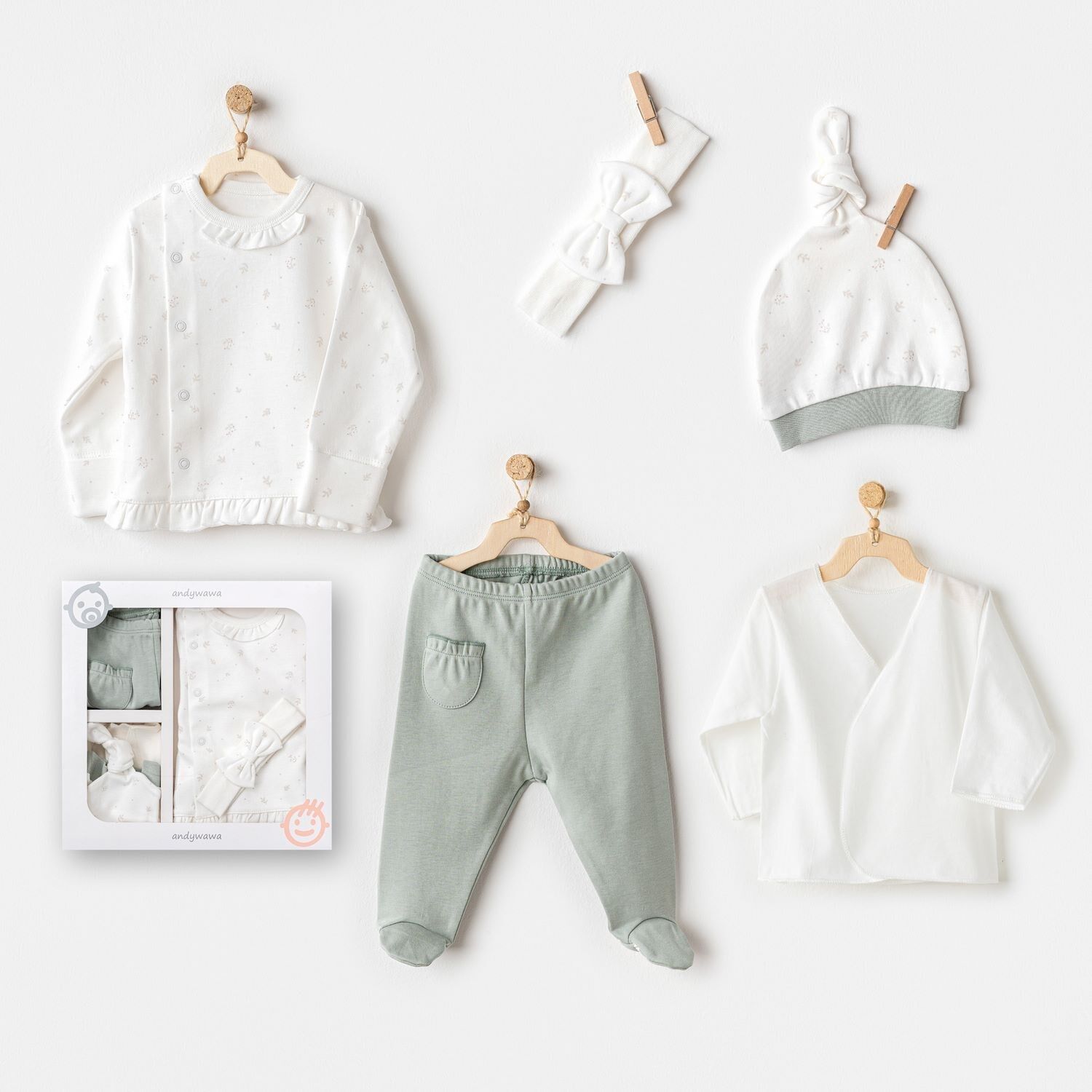 Andywawa Ac25130 Cute Bear Fri̇ends 5 Li̇ Hastane Çıkışı Green