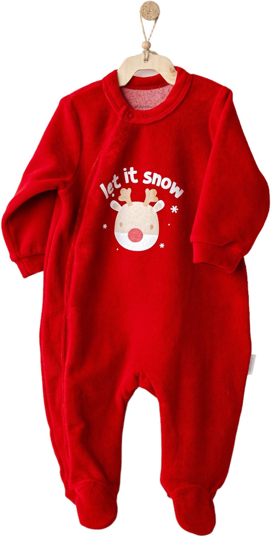 Andywawa Ac25332 Happy Newyear Kadi̇fe Bebek Tulum Red