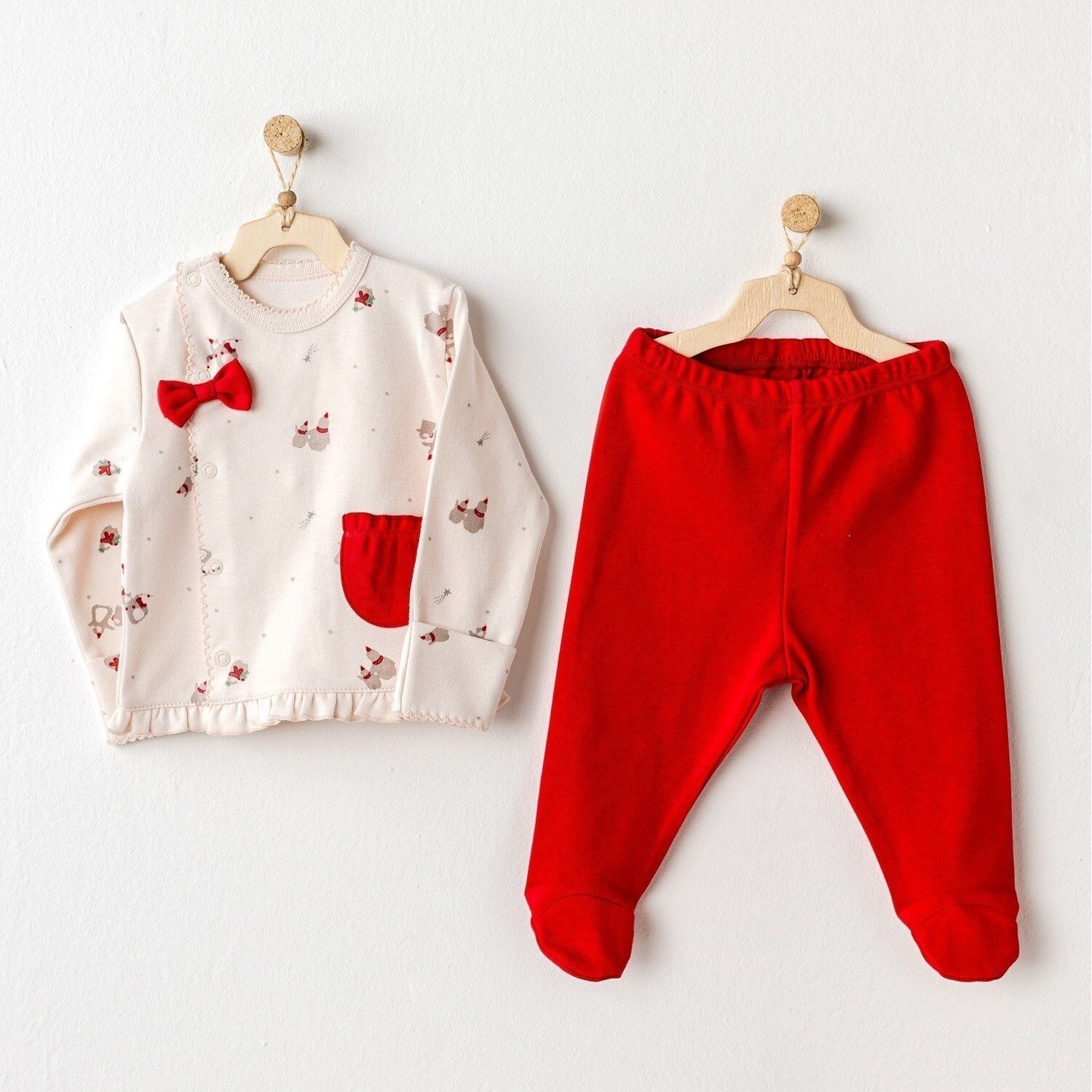 Andywawa Ac25345 Pengui̇n 2 Li̇ Bebe Zıbın Takım Ekru