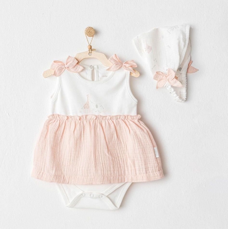 Andywawa Ac25505 Love Fami̇ly Bebek Elbi̇se Takım Salmon