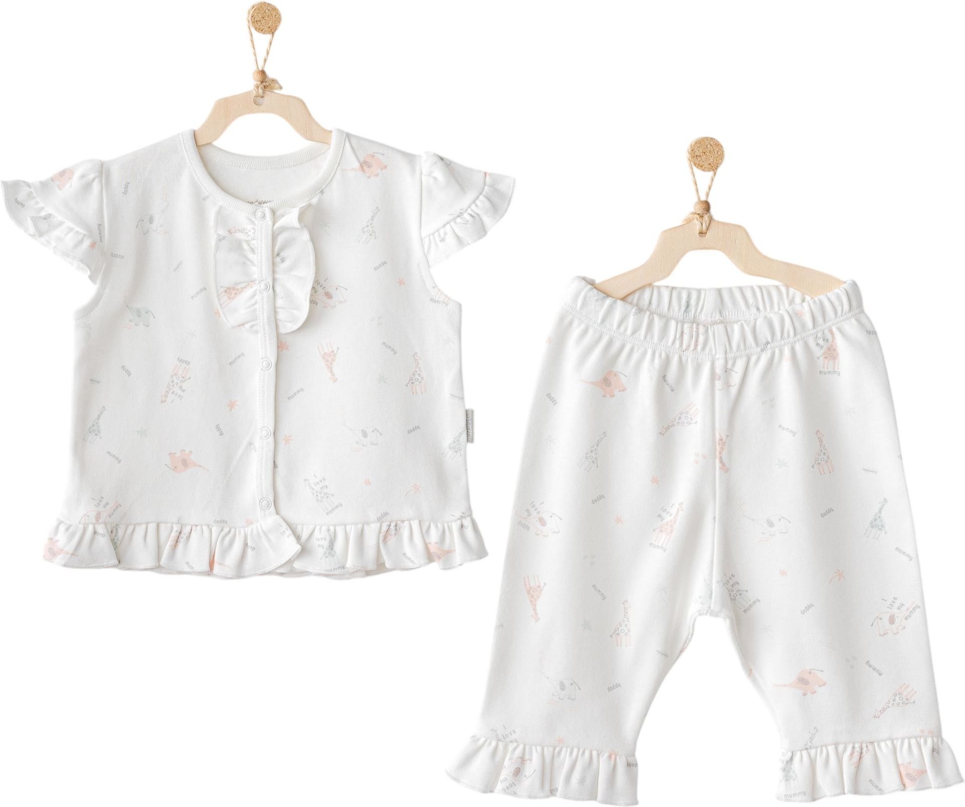 Andywawa Ac25511 Love Fami̇ly 2 Li̇ Bebe Takım Ekru