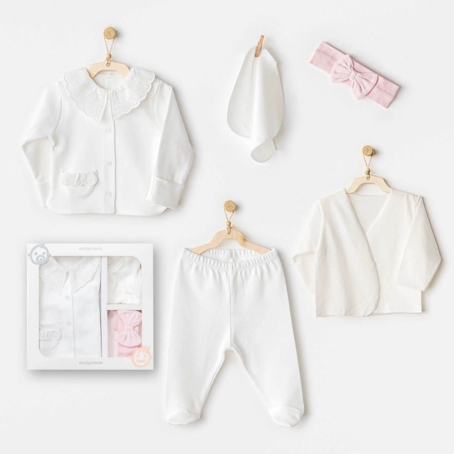 Andywawa Ac25650 Cuddly Bunny Bear 5 Li̇ Hastane Çıkışı Ecru Pi̇nk