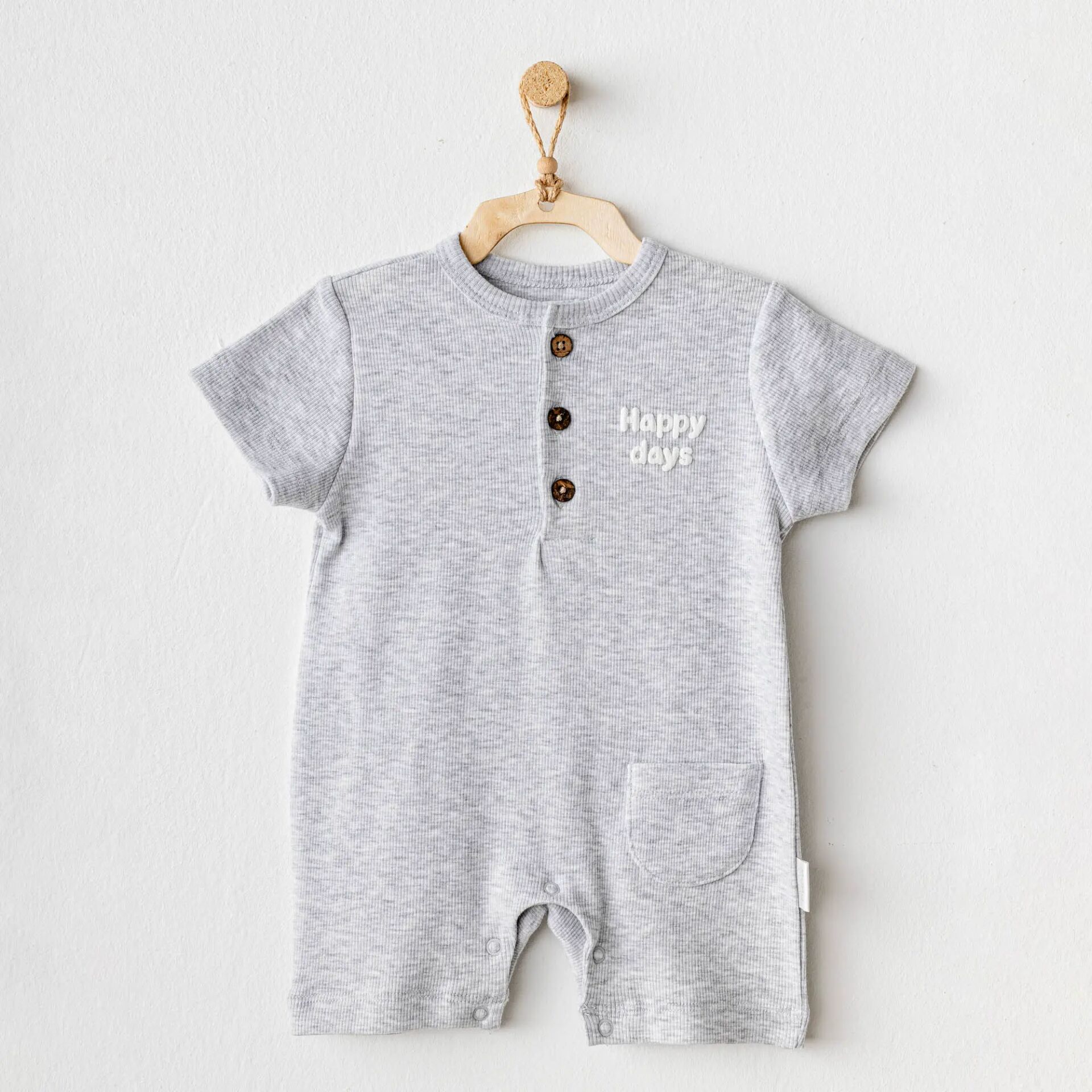 Andywawa Ac25893 Basi̇c Bebe Tulum Grey Melange