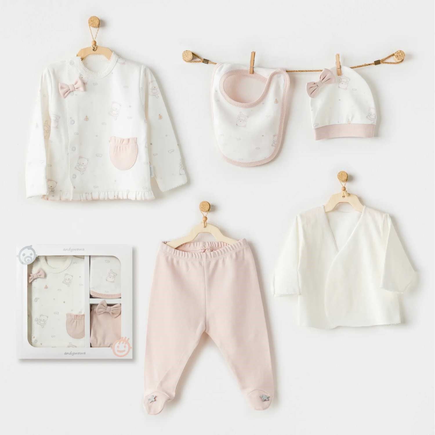 Andywawa Ac25950 Balleri̇na 5 Parça Hastane Çıkışı Ekru