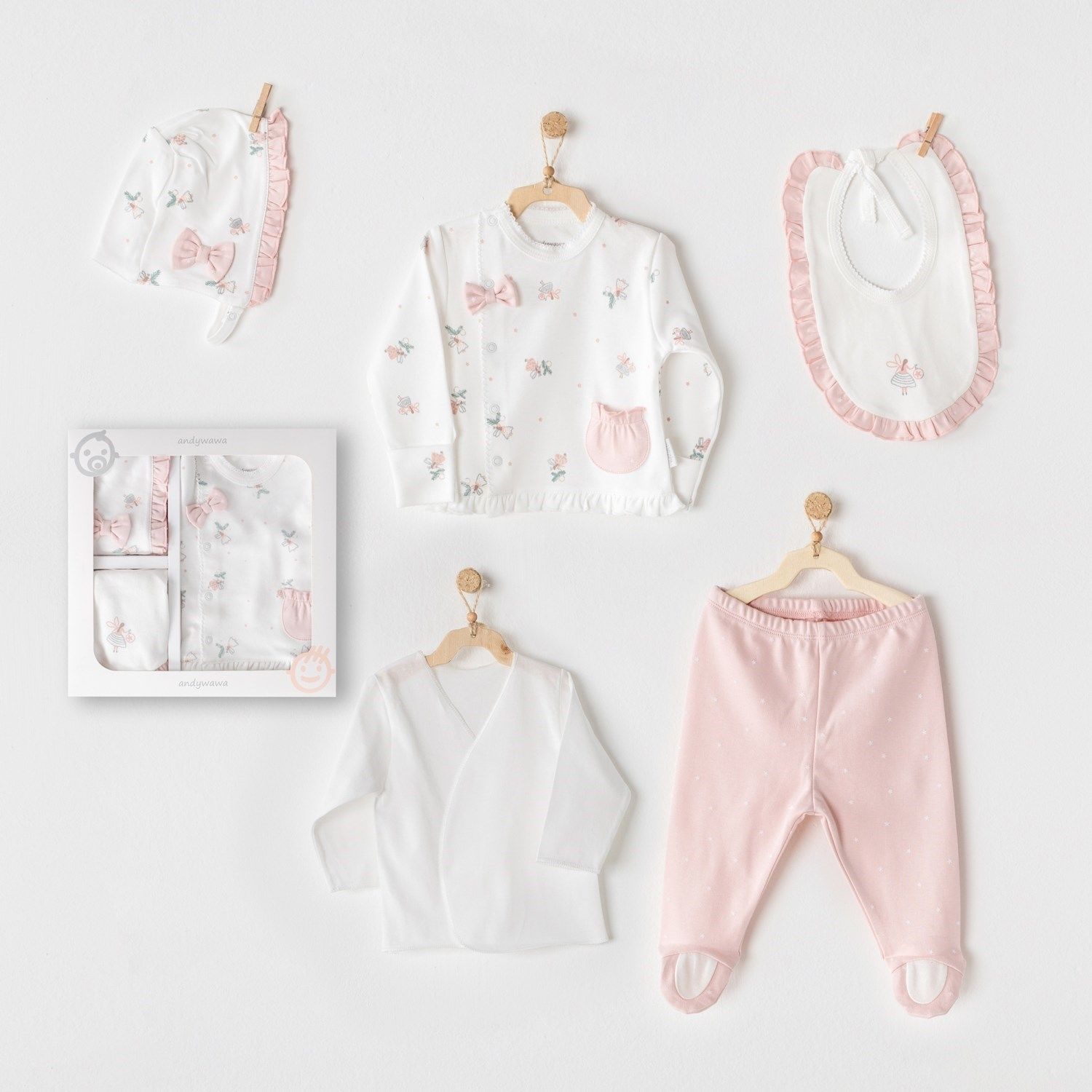 Andywawa Ac25960 Fai̇ry 5 Parça Hastane Çıkışı Pi̇nk