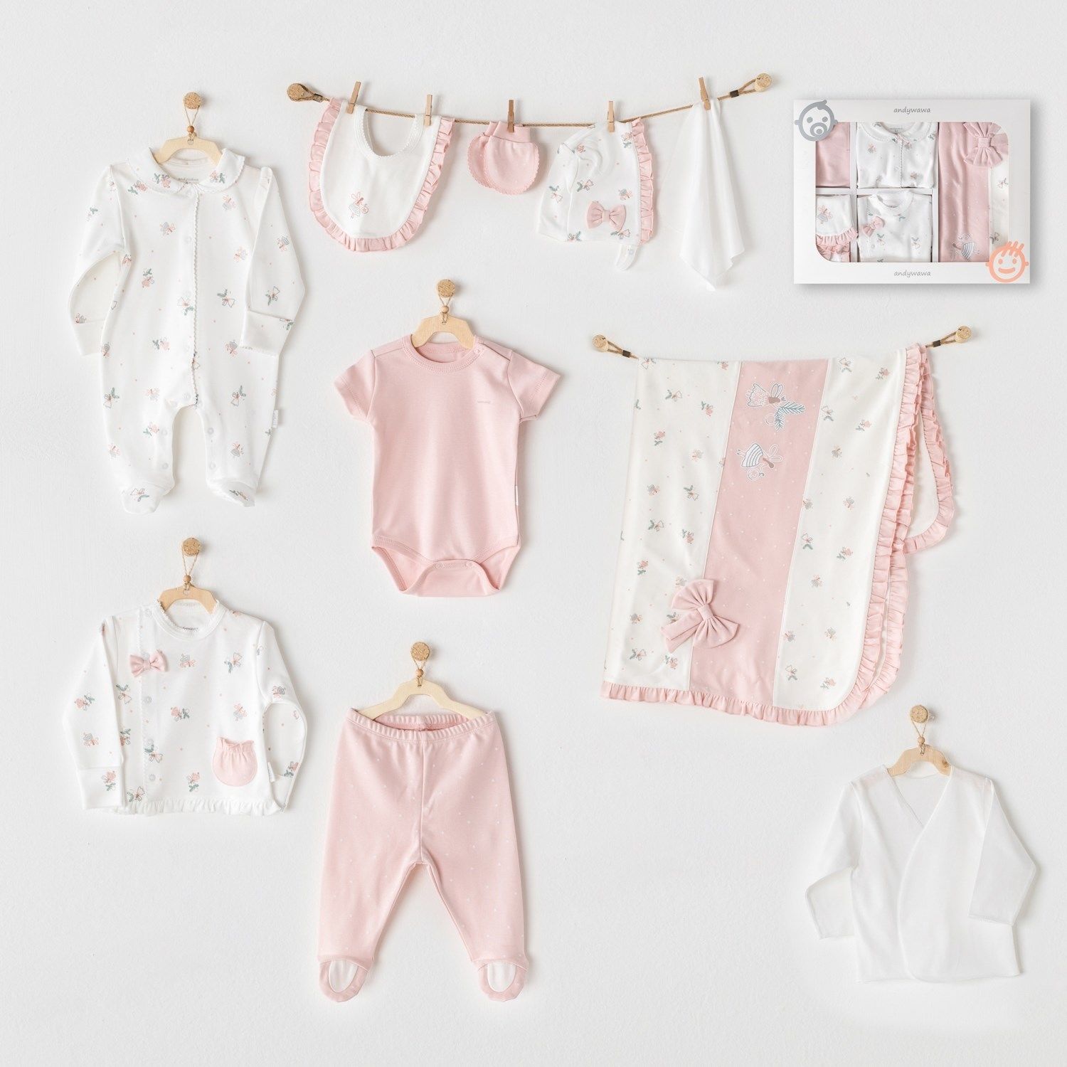 Andywawa Ac25961 Fai̇ry 10 Parça Hastane Çıkışı Pi̇nk