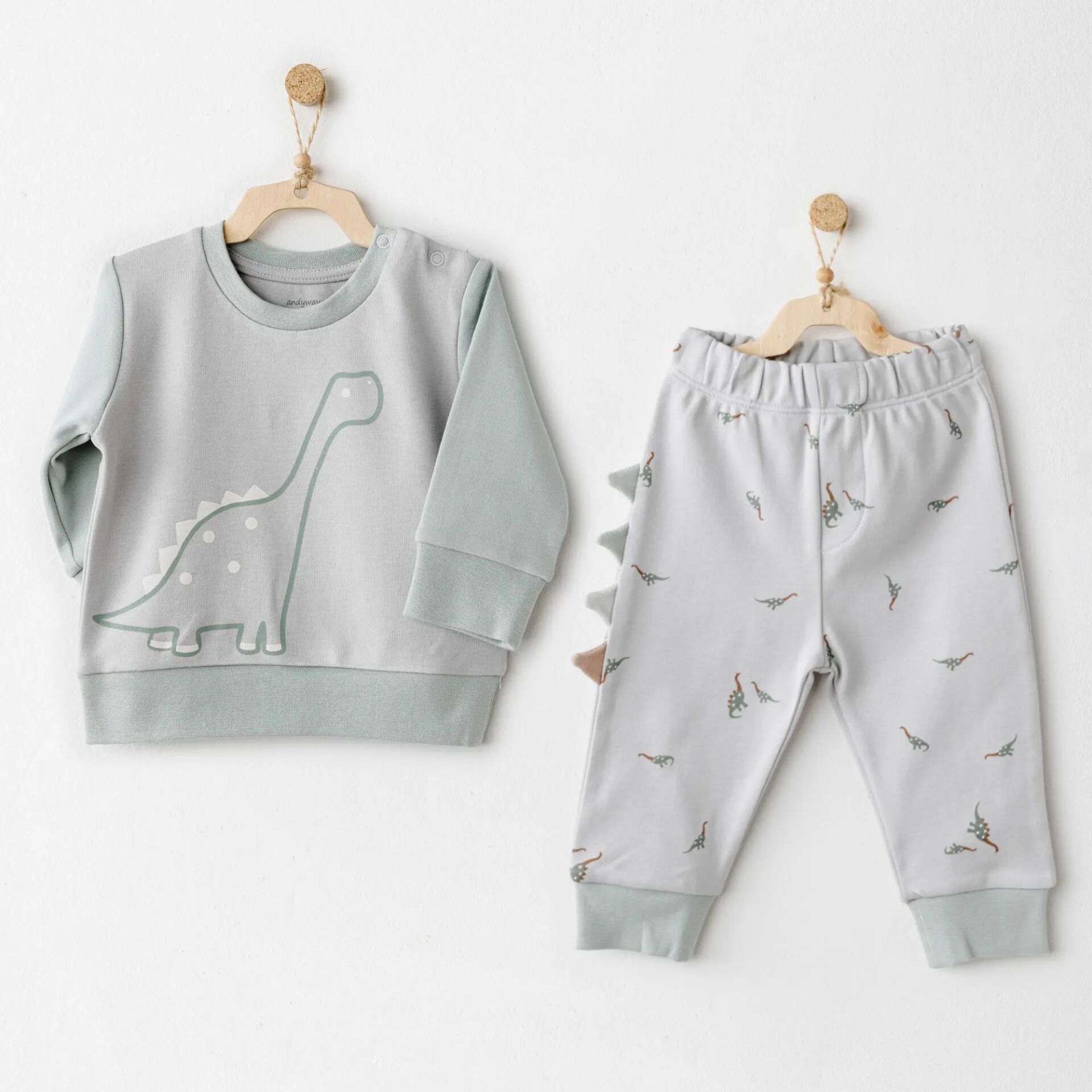 Andywawa Ac26005 Mummy S Snuggle Saurus 2 Li̇ Bebek Takım Green