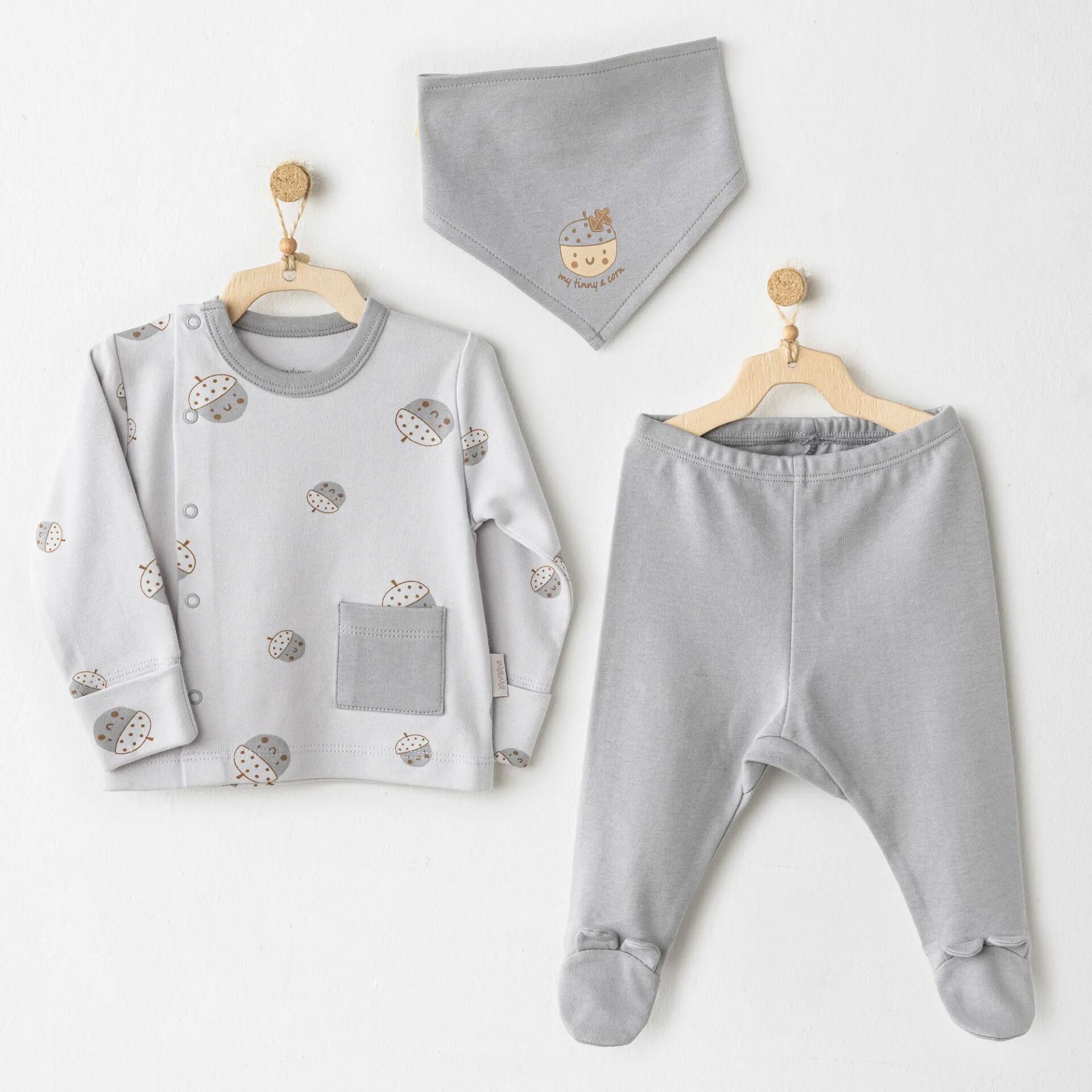 Andywawa Ac26103 Hello Autumn 3 Lü Zıbın Takım Grey