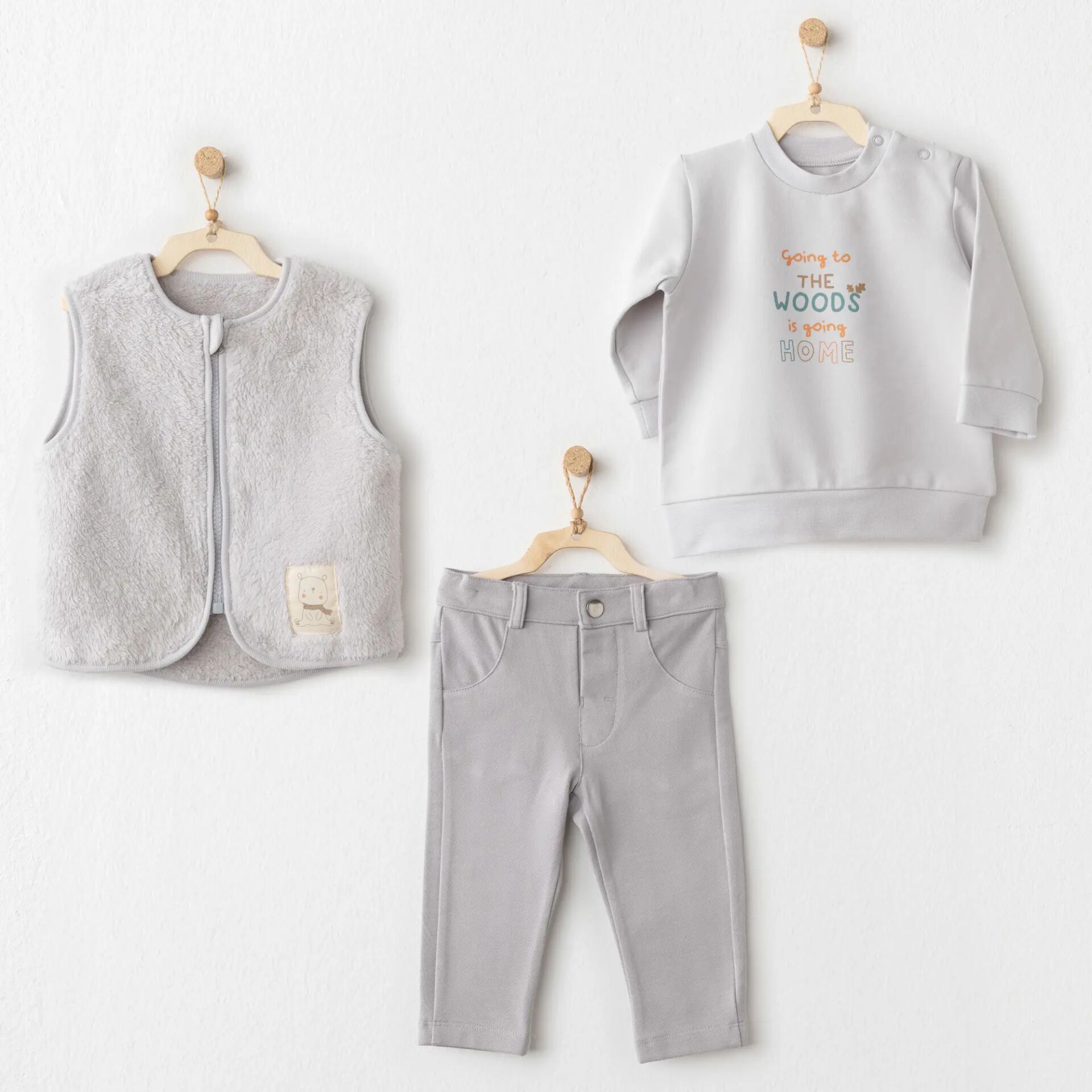 Andywawa Ac26111 Hello Autumn 3 Lü Takım Grey