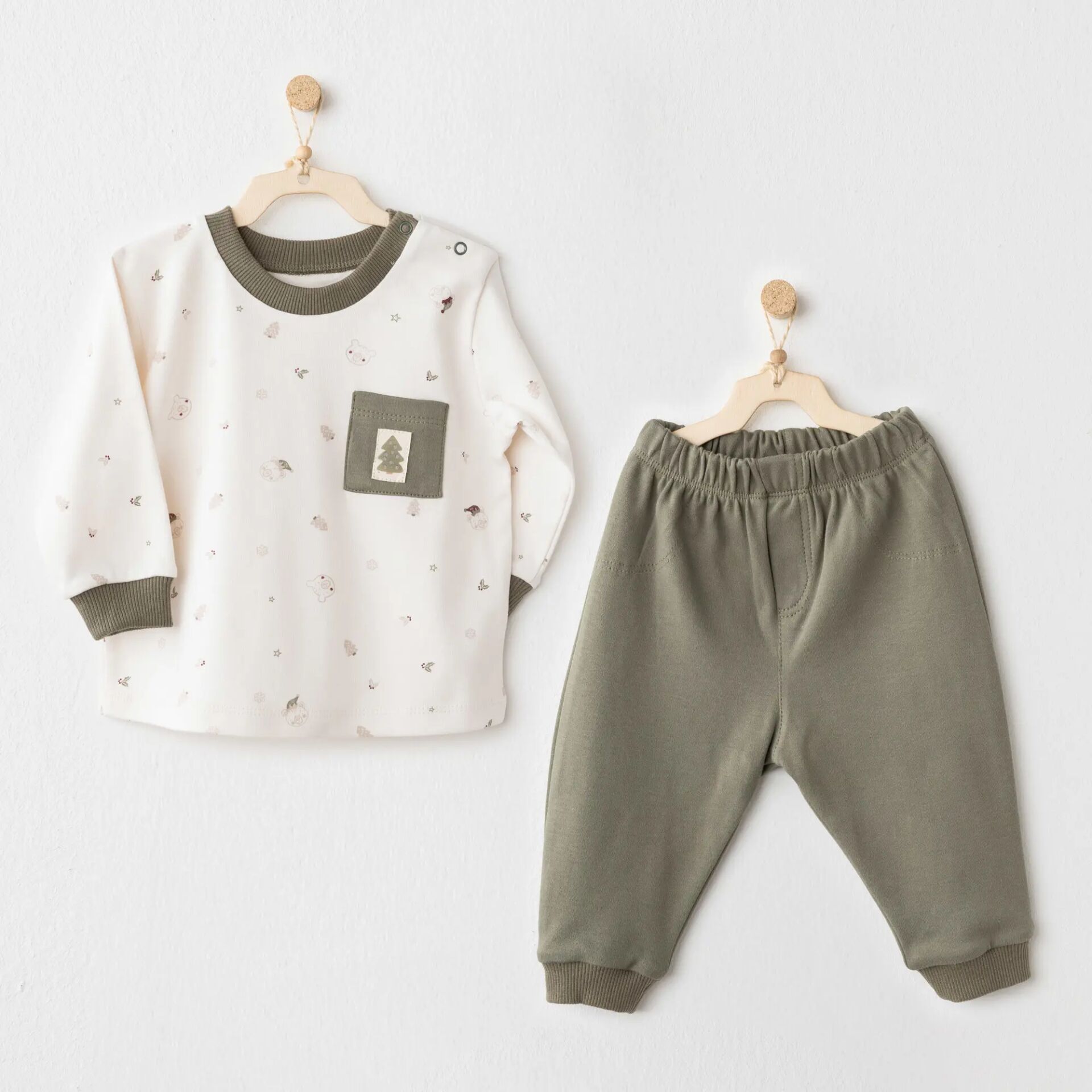 Andywawa Ac26186 My 1 St Wardrobe 2 Li̇ Takım Ecru Green