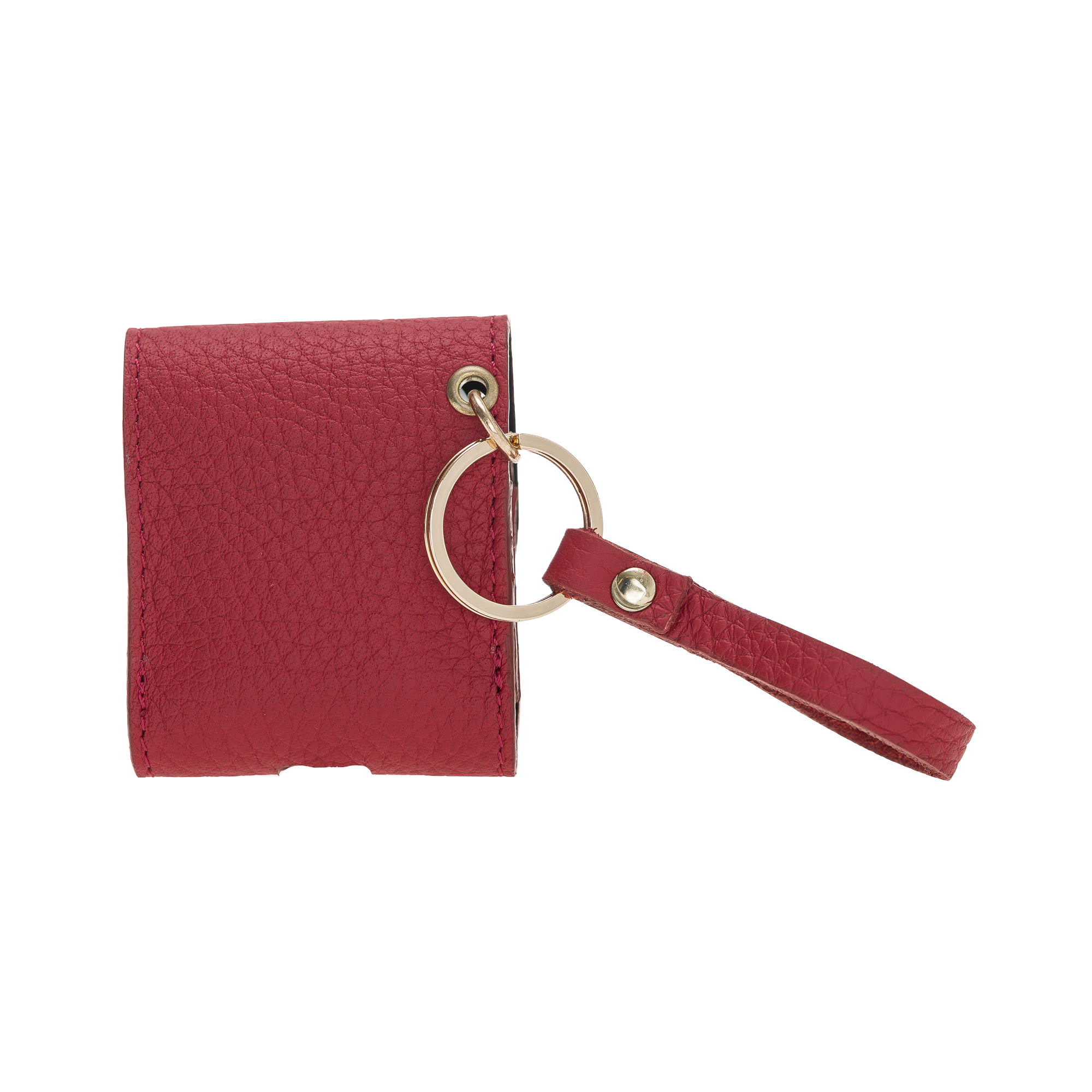 Apple Ai̇rpods 2.Nesi̇l Uyumlu Deri̇ Kılıf Mai̇ Snap Erc2 Kırmızı