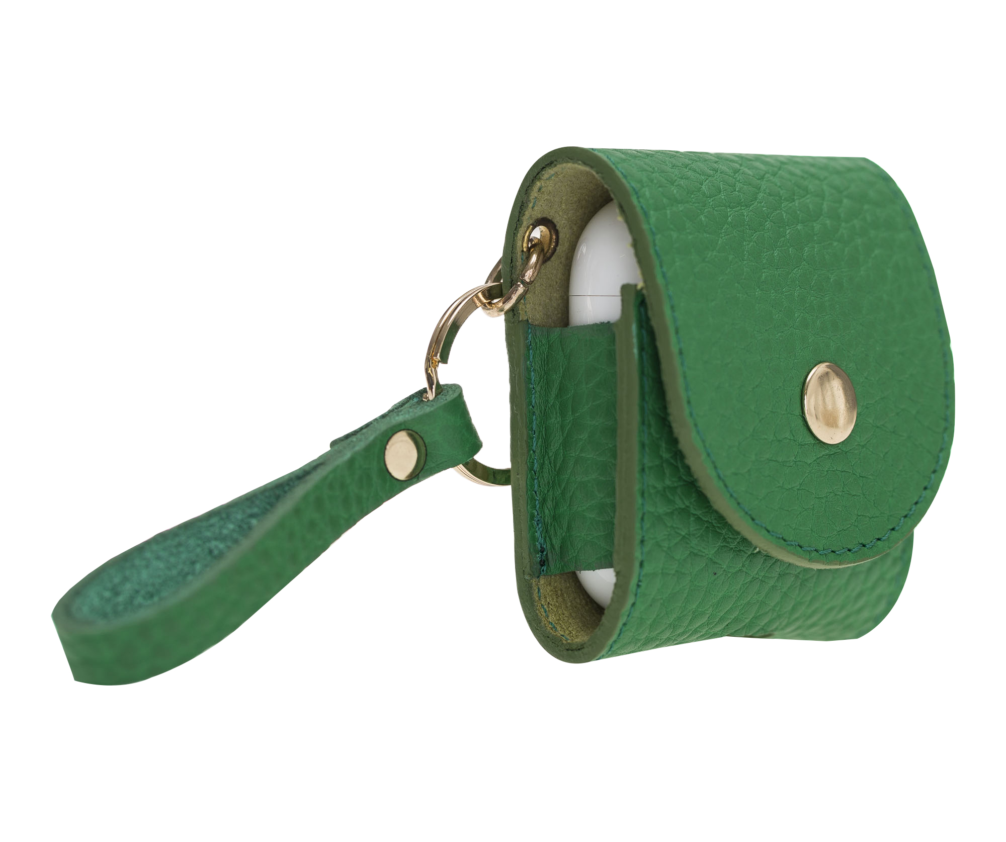 Apple Ai̇rpods 2.Nesi̇l Uyumlu Deri̇ Kılıf Mai̇ Snap Erc4 Yeşi̇l