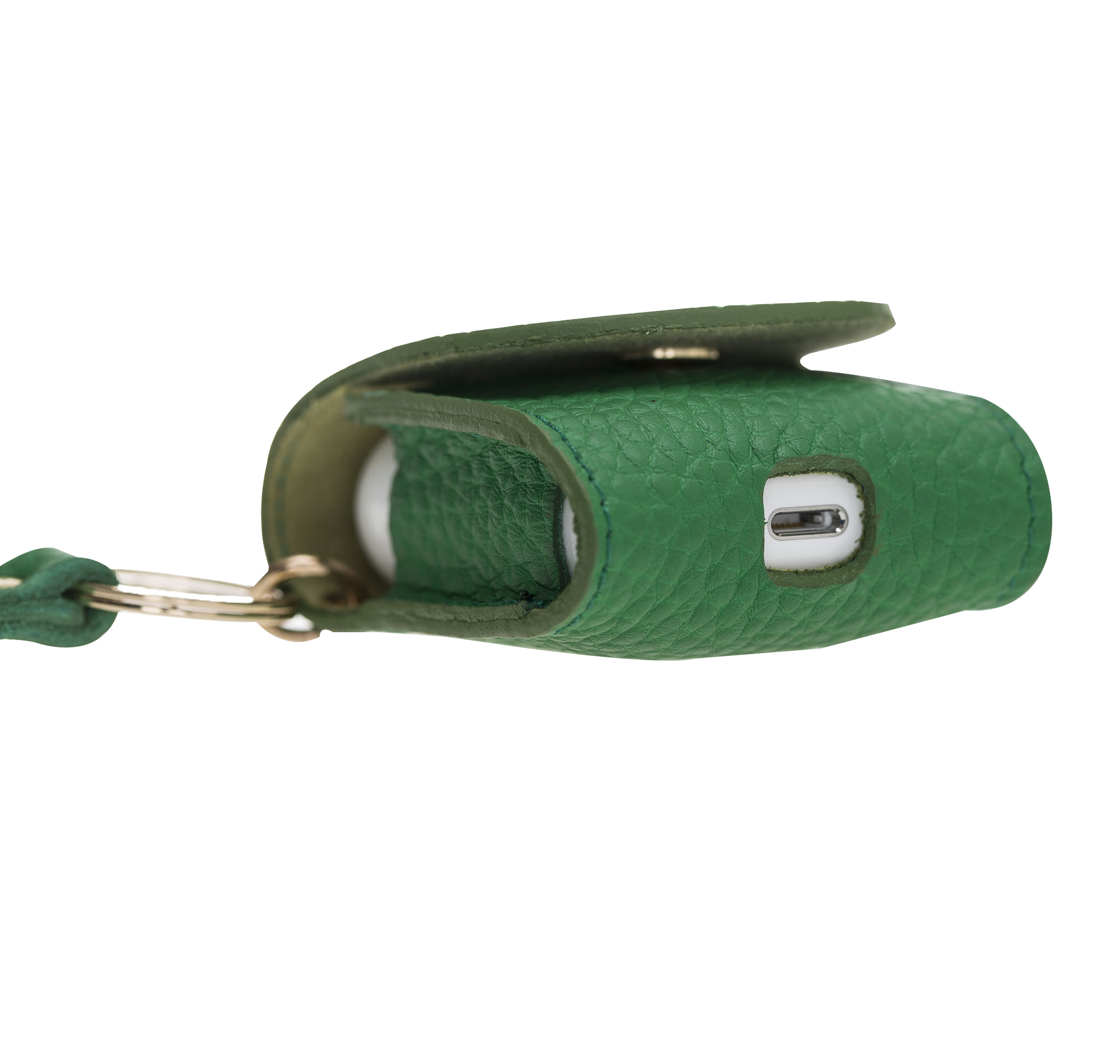 Apple Ai̇rpods 2.Nesi̇l Uyumlu Deri̇ Kılıf Mai̇ Snap Erc4 Yeşi̇l