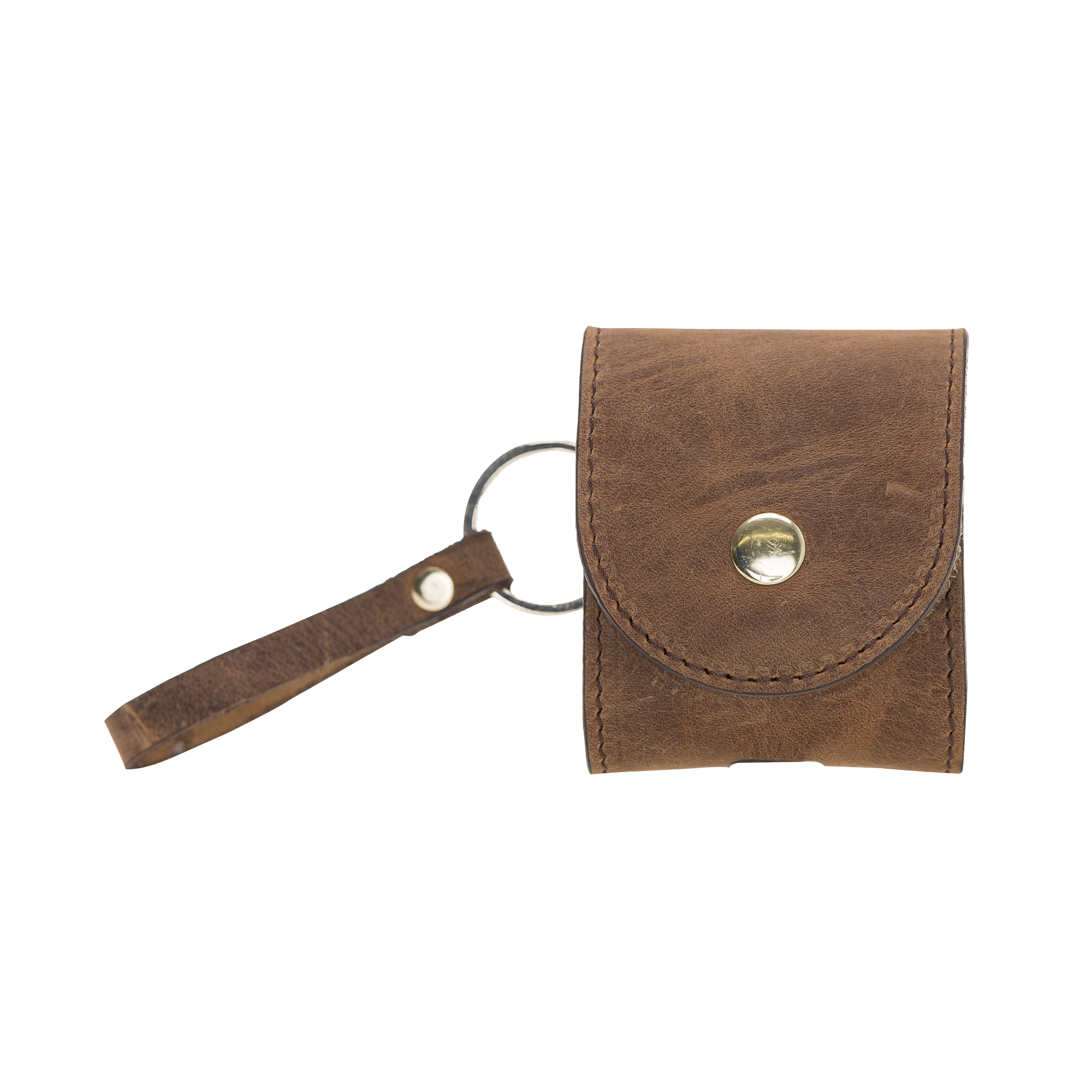 Apple Ai̇rpods 2.Nesi̇l Uyumlu Deri̇ Kılıf Mai̇ Snap G2 Anti̇k Kahve