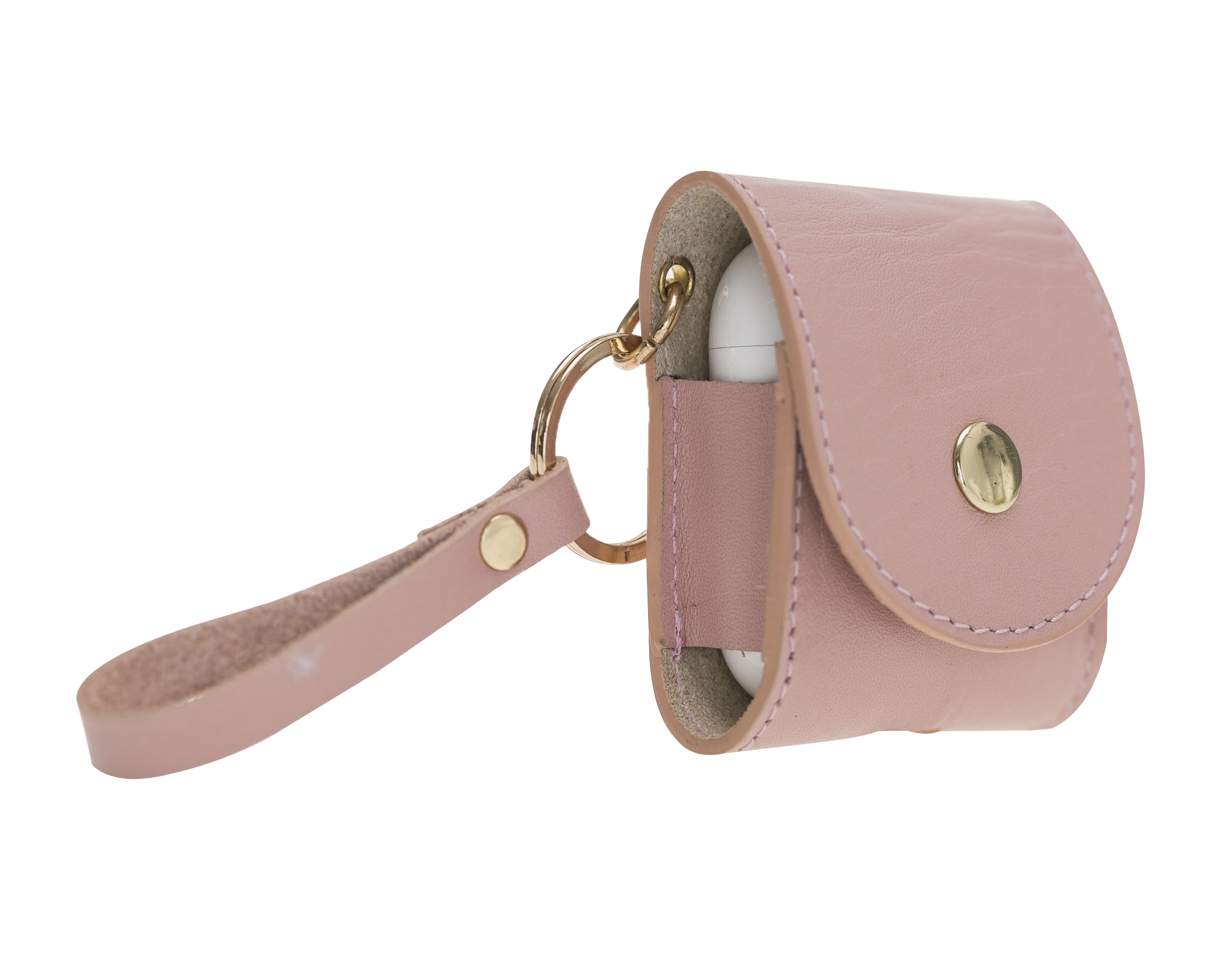 Apple Ai̇rpods 2.Nesi̇l Uyumlu Deri̇ Kılıf Mai̇ Snap Nu2 Pembe