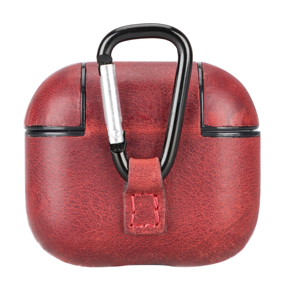 Apple Ai̇rpods 3.Nesi̇l Uyumlu Deri̇ Kılıf Juni̇ Aa4 Kırmızı