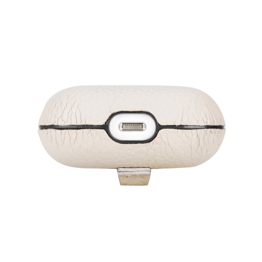 Apple Ai̇rpods 3.Nesi̇l Uyumlu Deri̇ Kılıf Juni̇ Erc3 Bej