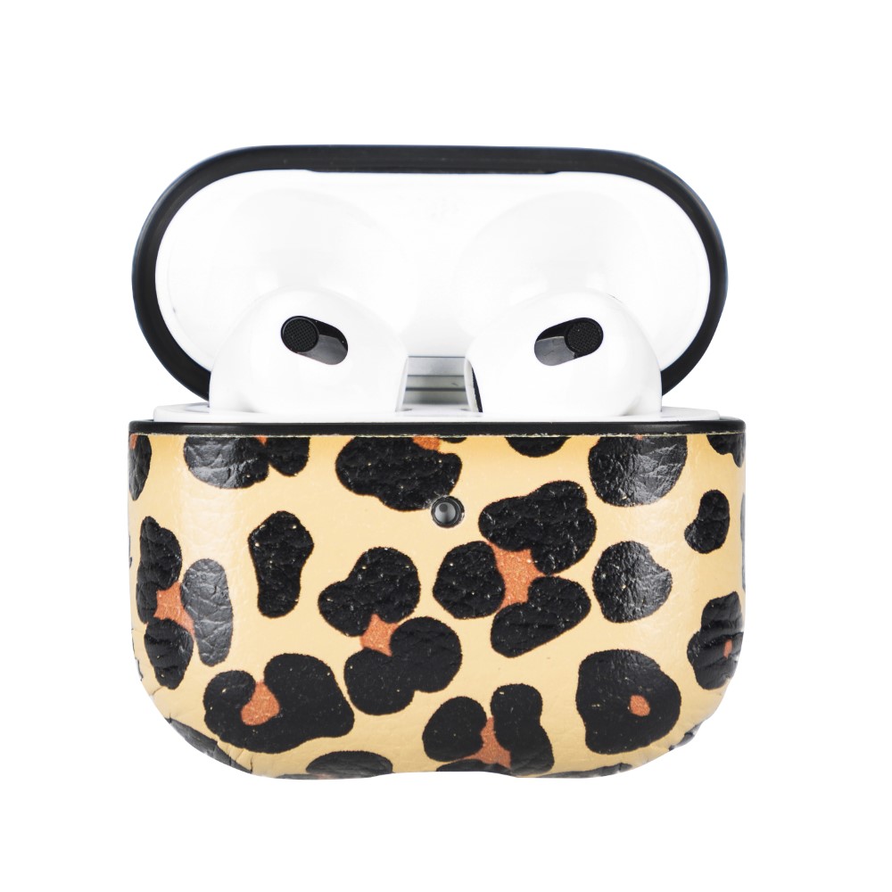 Apple Ai̇rpods 3.Nesi̇l Uyumlu Deri̇ Kılıf Juni̇ Leo-Ne Leopar