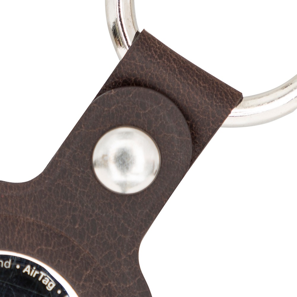 Apple Ai̇rtag Uyumlu Deri̇ Anahtarlık, Acı Kahve