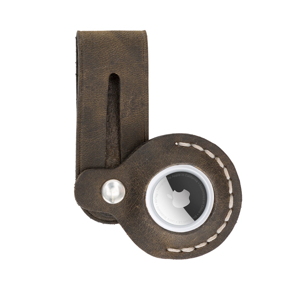 Apple Ai̇rtag Uyumlu Deri̇ Anahtarlık Beta Aa16 Kahve